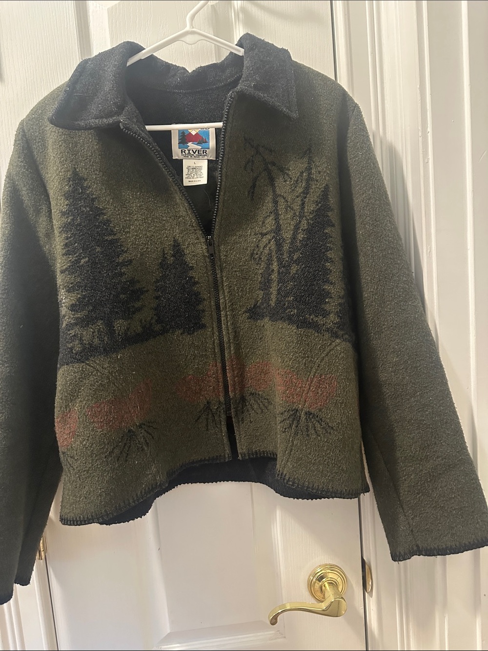 Women's Olive Green Zip-Front Fleece Jacket